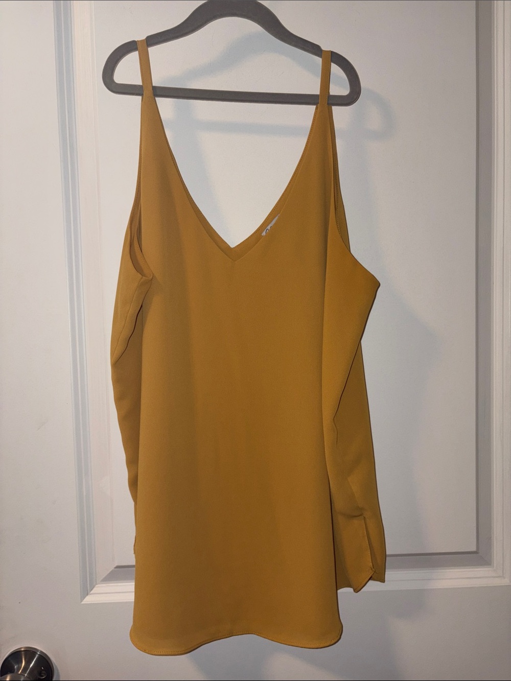 Kismet Spaghetti Strap V-Neck Camisole in Mustard